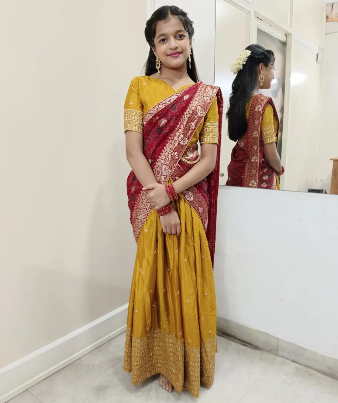 Half Saree Look